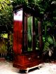 Antique 1880s Armoire Wardrobe W Mirrored Doors & Drawer Base Excellent Cond 1800-1899 photo 11