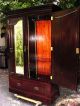 Antique 1880s Armoire Wardrobe W Mirrored Doors & Drawer Base Excellent Cond 1800-1899 photo 6