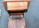 Antique Oak Student School House Desk + Chair W Black Iron Trim Refinished 1900-1950 photo 1