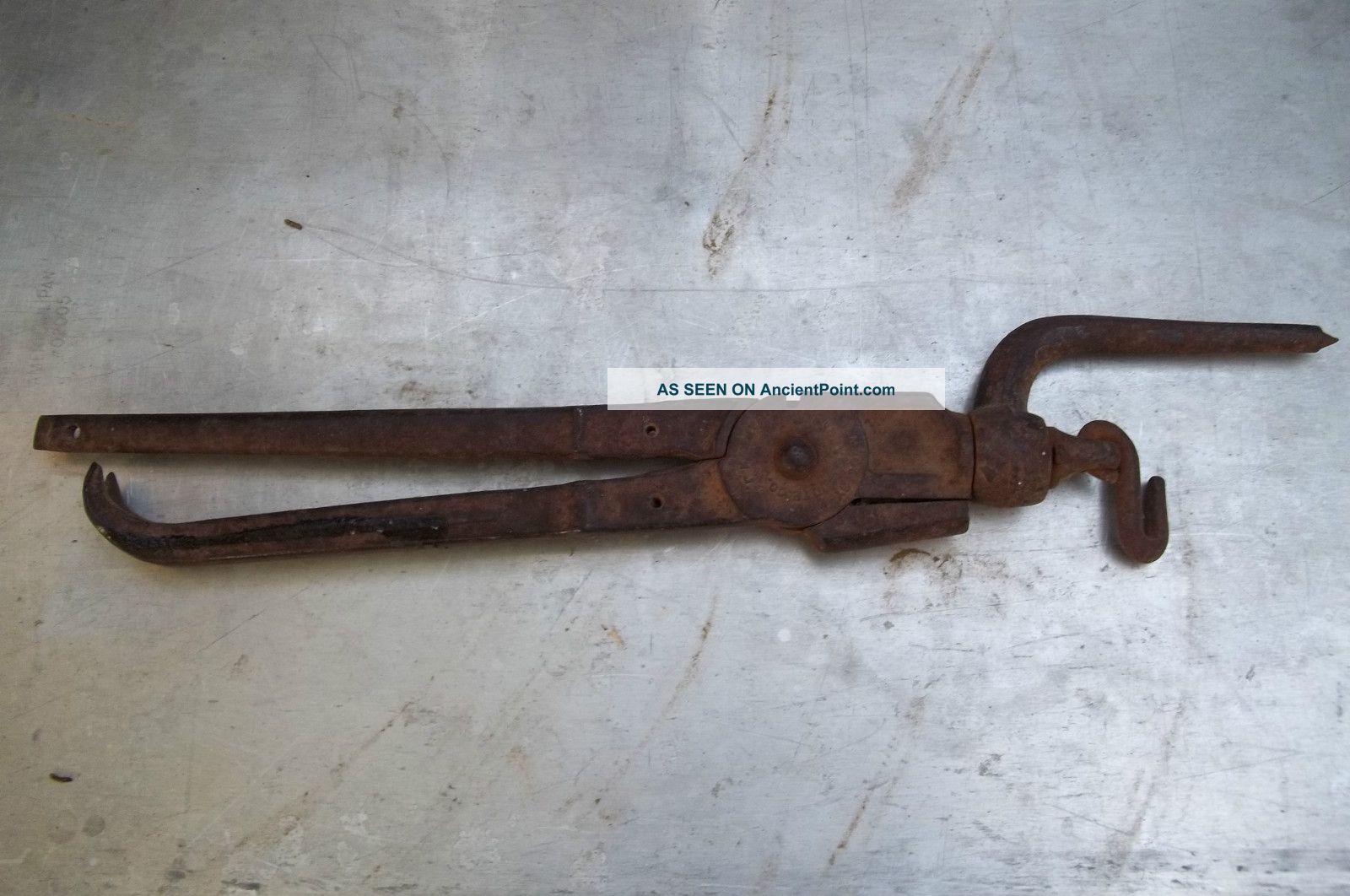 Antique 1904 Strieby Foote Combination Tool Rare Wire Fence Stretcher Farm Primitives photo