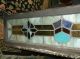 Antique Stained Glass Window In Wood Frame Facuet Cut Opalescent Buttons Pre-1900 photo 9