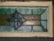 Pr Of Antique Stained Glass Windows In Wood Frames Facuet Cut Opalescent Buttons Pre-1900 photo 3