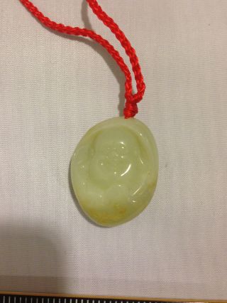 Chinese Antique Smiling Buddha Jade Necklace For Men/women photo