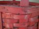 Large Old Antique Red Painted Basket Aafa Primitives photo 5