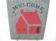 Primitive Slate Welcome Sign W/barn & Stencils Distressed Rustic Country Hanger Primitives photo 5