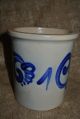 Mint Condition Antique Texas Pottery Stoneware Blue Cobalt Crock Primitives photo 1