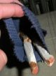 Antique 1800s? Primitive Folk Art Carved Wood Dolls W Painted Faces & Dress Vafo Primitives photo 9