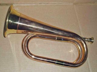 C1930 Military Brass Bugle Boosey & Co London 84259 Musical Instrument photo