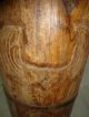 1900s Old Rare Vintage Handmade Wooden Carved Umbrella Keeping Bucket India photo 3