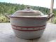 French Antique Hand Painted Flowers Enamel Large Stew - Pan W Cover C.  1920 Metalware photo 2
