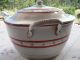 French Antique Hand Painted Flowers Enamel Large Stew - Pan W Cover C.  1920 Metalware photo 4