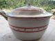 French Antique Hand Painted Flowers Enamel Large Stew - Pan W Cover C.  1920 Metalware photo 8