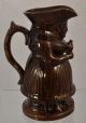 Antique English Brown Standing Lady Toby Jug Pitcher 19th C Jugs photo 1