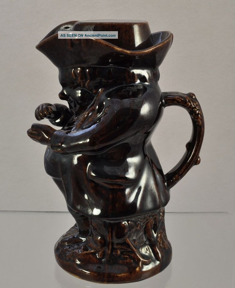 Antique English Brown Toby Snuff Taker Jug Pitcher With Lid 19th C Jugs photo