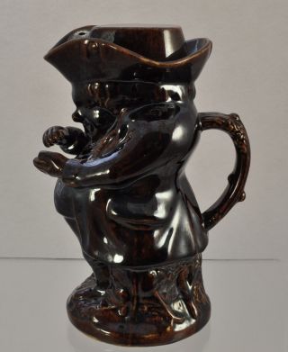 Antique English Brown Toby Snuff Taker Jug Pitcher With Lid 19th C photo
