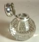 Antique Pairpoint Art Glass Controlled Bubble Crystal Inkwell Sterling Mauser Other photo 2