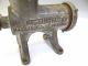 Antique Old Metal Cast Iron Enterprise No 12 Tinned Kitchen Meat Grinder Press Meat Grinders photo 3