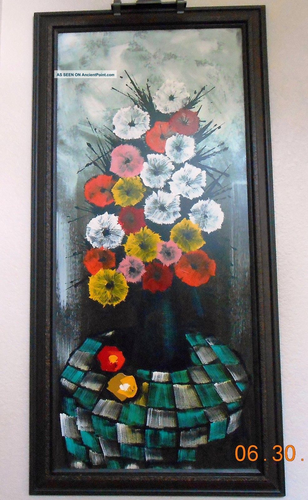 W.  Clark Oil Painting,  Mid Century Modern Still Life,  Signed, ,  Amazing Mid-Century Modernism photo