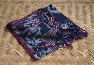 Indonesia Timor Hand Woven Textile Shawl Cloth Fabric Handmade Free S/h Ga24 photo
