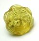 Antique Charmstring Glass Button Lemon Color Flower Mold Swirl Back Buttons photo 1