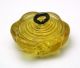 Antique Charmstring Glass Button Lemon Color Flower Mold Swirl Back Buttons photo 3