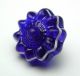 Antique Charmstring Glass Button Cobalt Blue Candy Mold W/ White Band Swirl Back Buttons photo 1