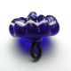 Antique Charmstring Glass Button Cobalt Blue Candy Mold W/ White Band Swirl Back Buttons photo 2