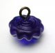 Antique Charmstring Glass Button Cobalt Blue Candy Mold W/ White Band Swirl Back Buttons photo 3