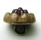 Antique Glass In Metal Amethyst Glass Berry Mold In Brass Design Buttons photo 1