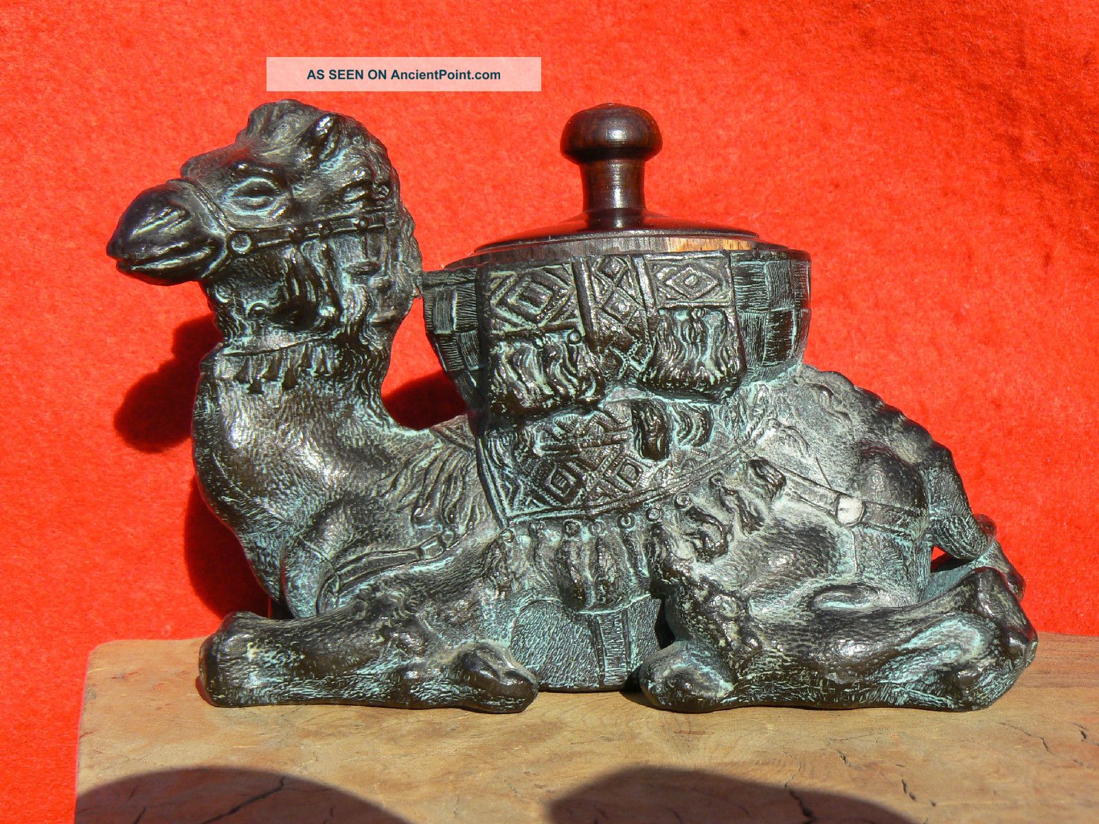 C1922 Louis Aronson Spelter Camel Incense Burner Metalware photo