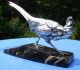 Stunning Rochard Silvered Metal Fench Sculpture Pheasant Art Deco 1920 Metalware photo 11