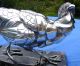 Stunning Rochard Silvered Metal Fench Sculpture Pheasant Art Deco 1920 Metalware photo 1