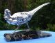 Stunning Rochard Silvered Metal Fench Sculpture Pheasant Art Deco 1920 Metalware photo 5