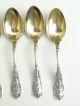 Rare Early Gorham Sterling Silver Mythologique 6 Flatware Table Spoons Gold Gild Gorham, Whiting photo 1