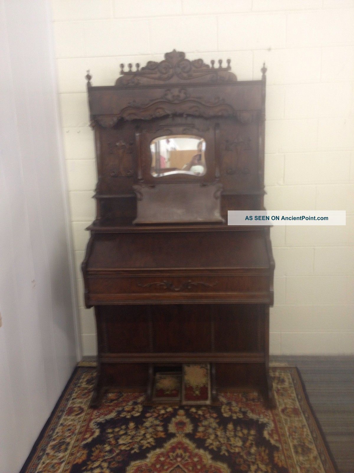 Antique Beckwith High - Back Pump Organ With Ornate Carvings That Still Plays Keyboard photo