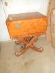 Vtg Hollywood Regency Leather Clad X - Base Side End Hall Table Stand Quality Make Post-1950 photo 11
