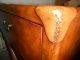 Vtg Hollywood Regency Leather Clad X - Base Side End Hall Table Stand Quality Make Post-1950 photo 8