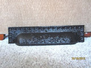 Torches Ornate Victorian Cast Iron Pediment Fireplace Hood Wall Pocket Shelf photo