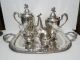 5 Pc Antique Estate Eton Sheffield Silverplate Tea & Coffee Set With Tray Tea/Coffee Pots & Sets photo 1