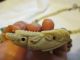 Antique Carved Polychrome Netsuke/oriental Scrimshaw Necklace Man & Fish Netsuke photo 5