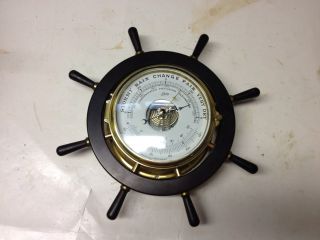 Vintage Schatz German Marine Ships Clock Barometer photo