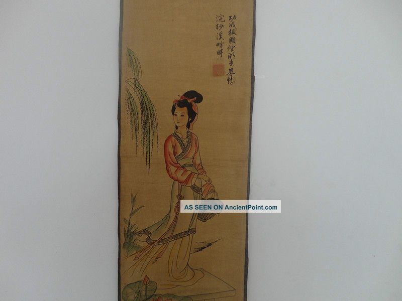 Chinese Hand Scroll Painting Of Ancient Classical Beauty Figure Paintings & Scrolls photo