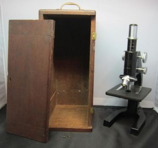 Bausch And Lomb Microscope Serial Number 265124 Dated Oct 1925 Wood Case Non - Fit photo
