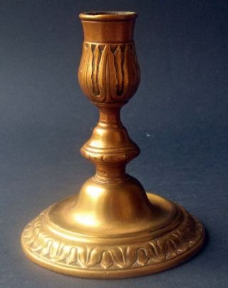 Very Rare & Untouched French Louis 14th Formal Bronze Desk Candlestick,  Ca.  1725 photo
