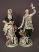 Pr Antique German Porcelain Ernst Bohne Man Woman Sheep Bocage Dresden Figurine Figurines photo 1