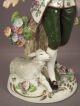 Pr Antique German Porcelain Ernst Bohne Man Woman Sheep Bocage Dresden Figurine Figurines photo 3