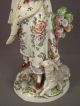 Pr Antique German Porcelain Ernst Bohne Man Woman Sheep Bocage Dresden Figurine Figurines photo 5