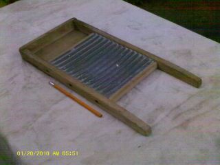 Old Wood And Metal Wash Board 18 