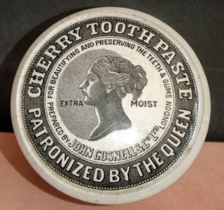Antique 1880 ' S Ceramic Toothpaste Pot/lid,  Advertising W/queen Victoria Portrait photo