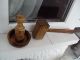 Primitive Antique Wooden Mortar And Pestle + Wooden Hammer Primitives photo 1
